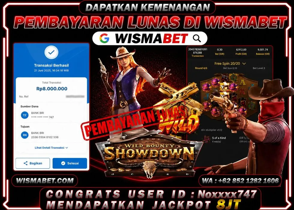 BUKTI KEMENANGAN wild bounty showdown Rp8,000,000- LUNAS