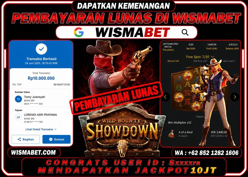 BUKTI KEMENANGAN wild bounty showdown Rp10,000,000- LUNAS