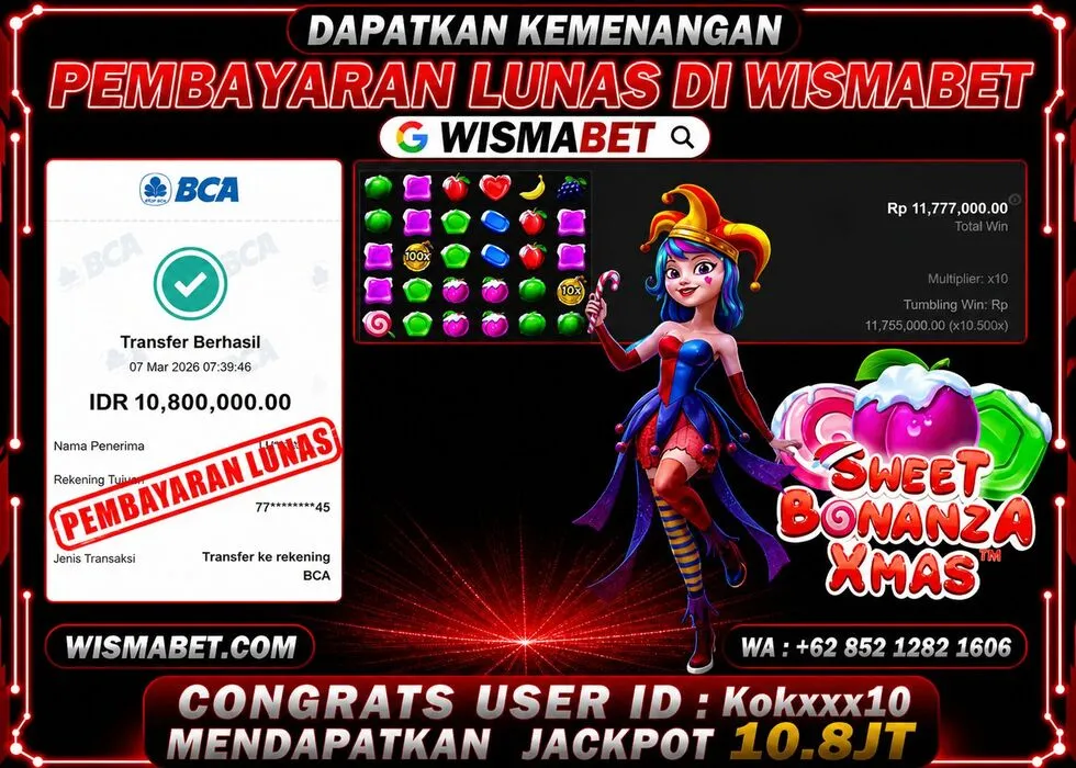 BUKTI KEMENANGAN Sweet Bonanza Xmas Rp10,800,000- LUNAS